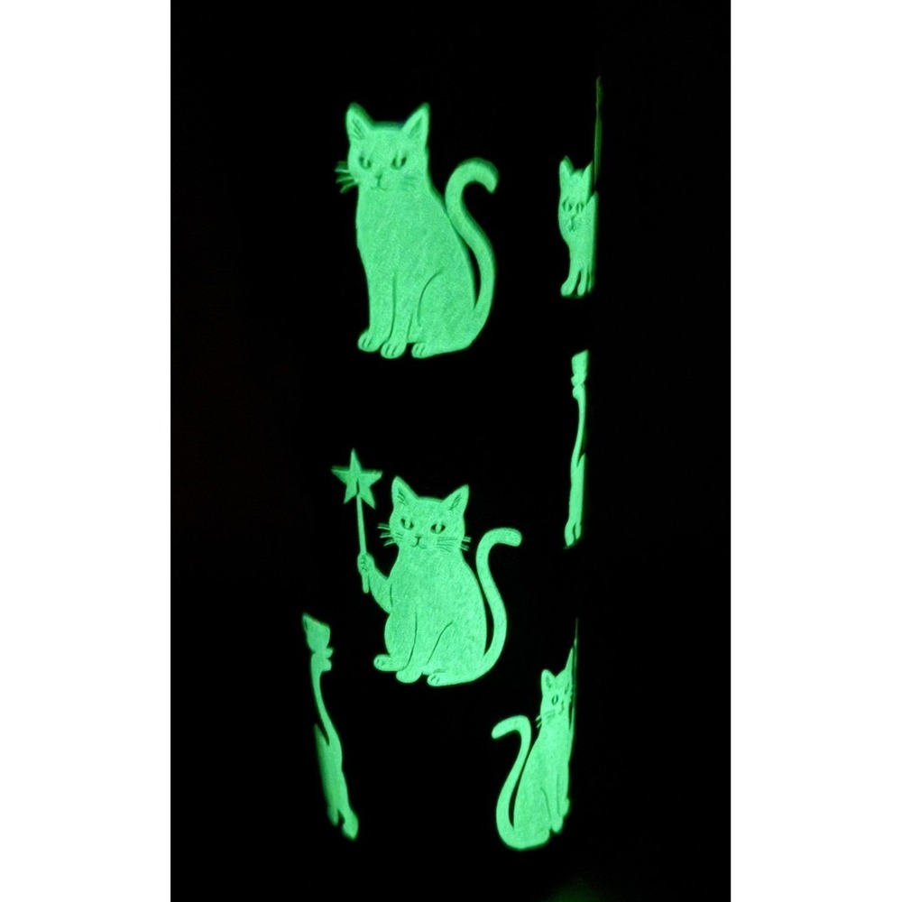 Starbucks 2026 Glow in the Dark Cat Tumbler Black 23 oz Cup Lid Straw AUTHENTIC
